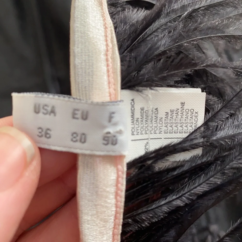 Fredericks of Hollywood Black Corset w/ Feather Belt - Picture 9 of 9